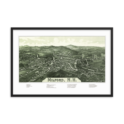 Milford, New Hampshire 1886 Framed