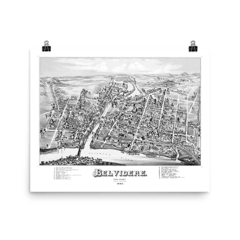 Belvidere, NJ 1883 Map