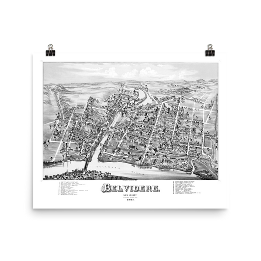 Belvidere, NJ 1883 Map