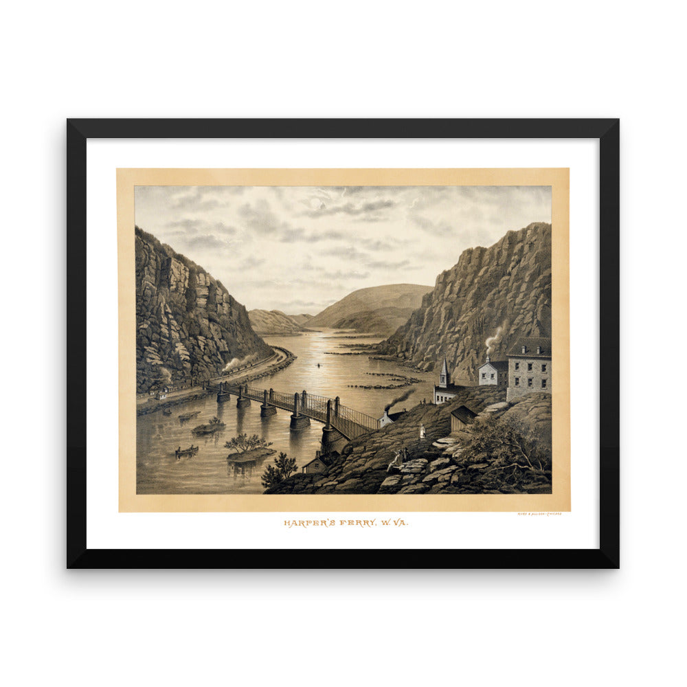 Harpers Ferry, West Virginia 1800's Framed