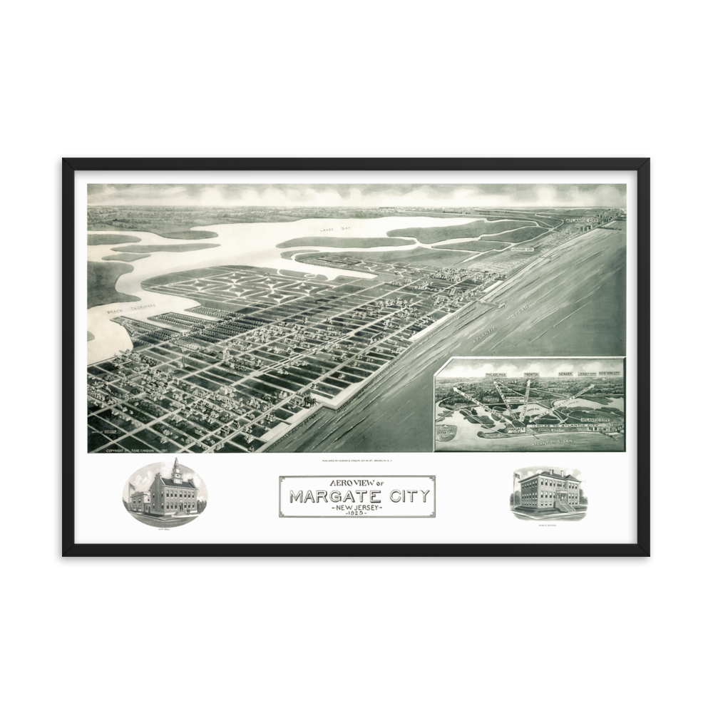 Margate City, NJ 1925 Framed