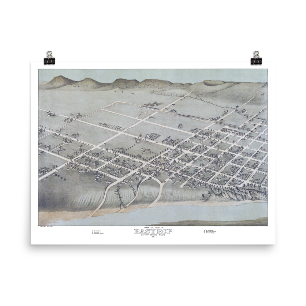 Bastrop, TX 1887 Map
