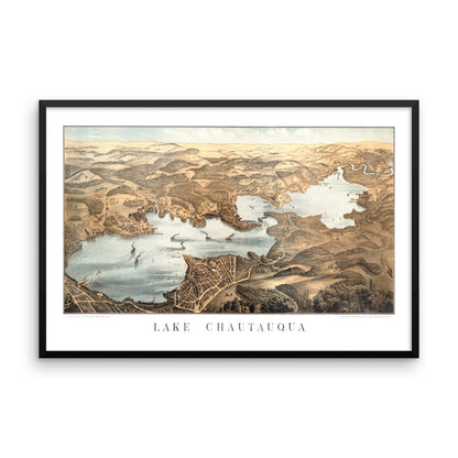 Lake Chautauqua, NY 1885 Framed Map
