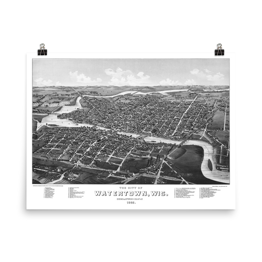 Watertown, WI 1885 Map