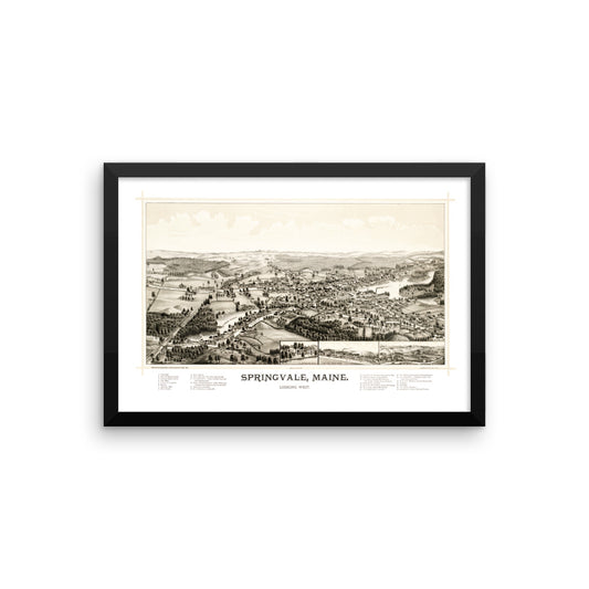 Springvale, Maine 1888 Framed