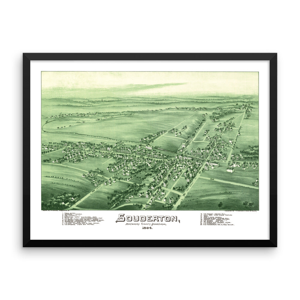 Souderton, PA 1894 Framed