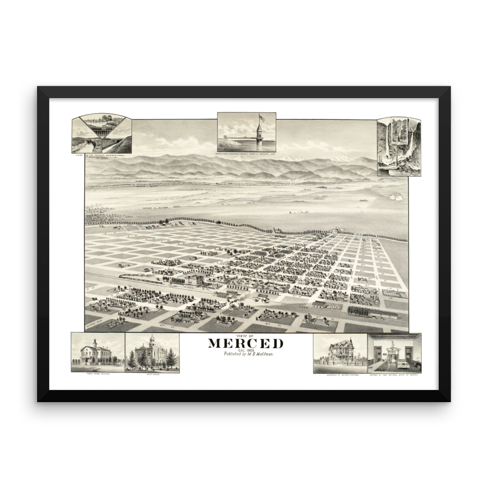 Merced, California 1888 Framed