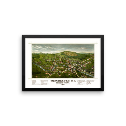 Winchester, NH 1887 Framed Map