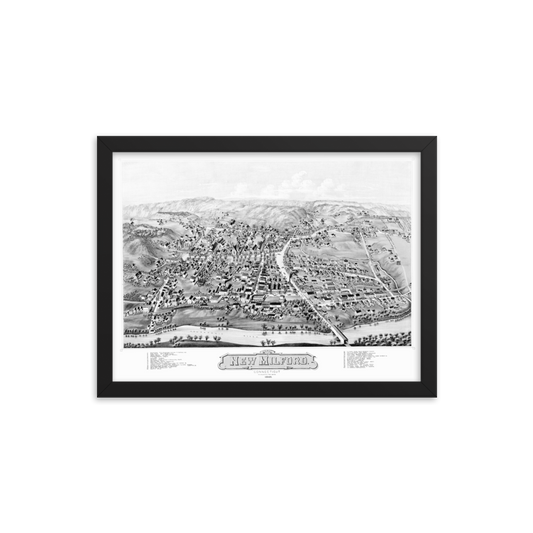 New Milford, Connecticut 1882 Framed