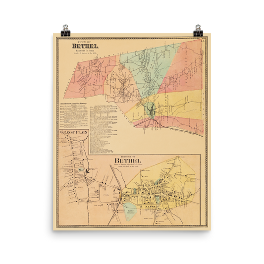 Bethel, CT 1867 Landowners Map