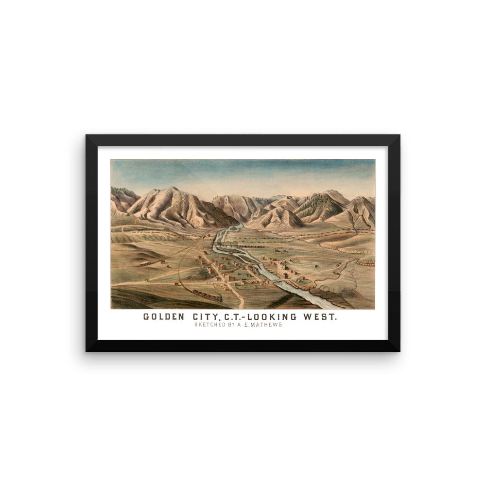 Golden City, Colorado 1870 Framed