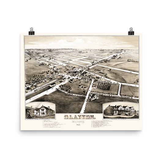 Clayton, DE 1885 Map