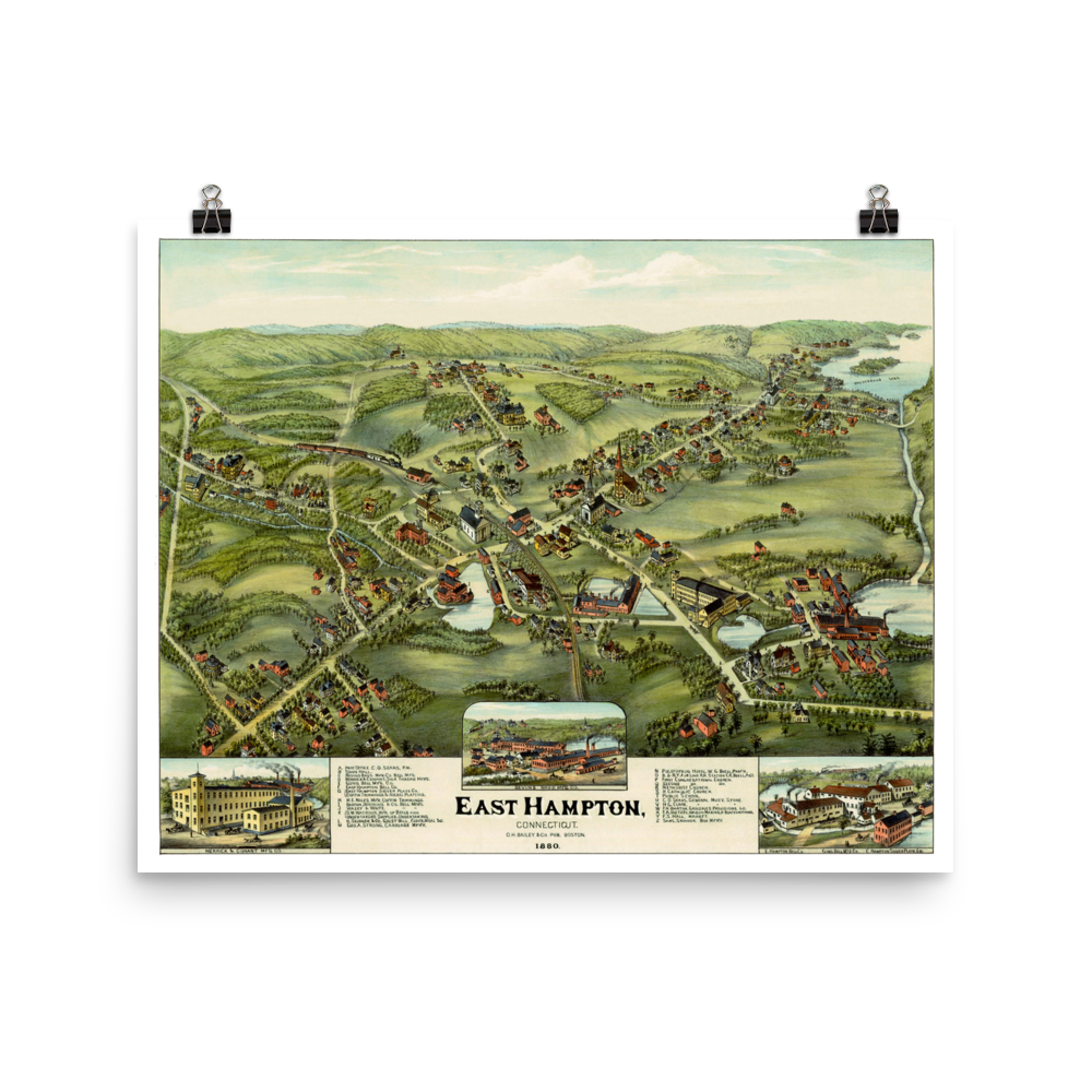 East Hampton, CT 1880 Map