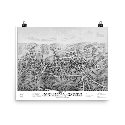 Bethel, CT 1879 Restored Map