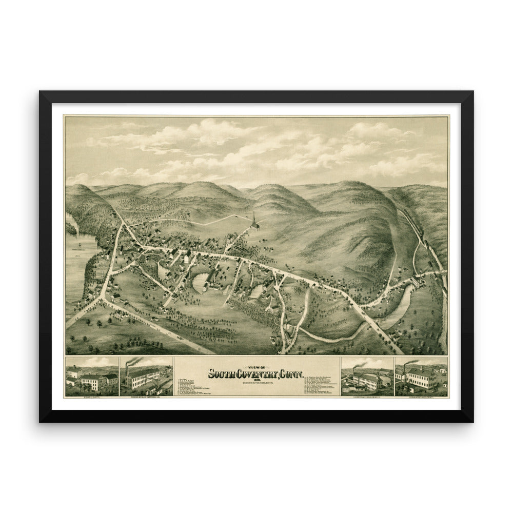 South Coventry, CT 1878 Framed