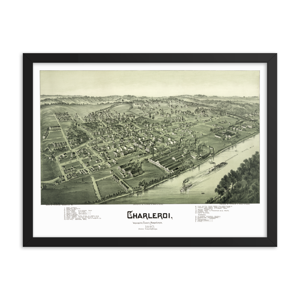 Charleroi, PA 1897 Framed