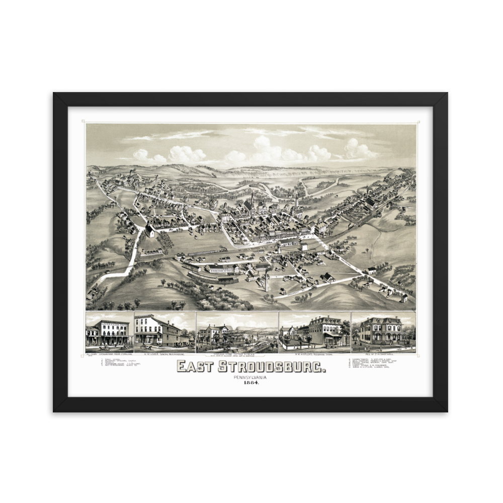 East Stroudsburg, PA 1884 Framed