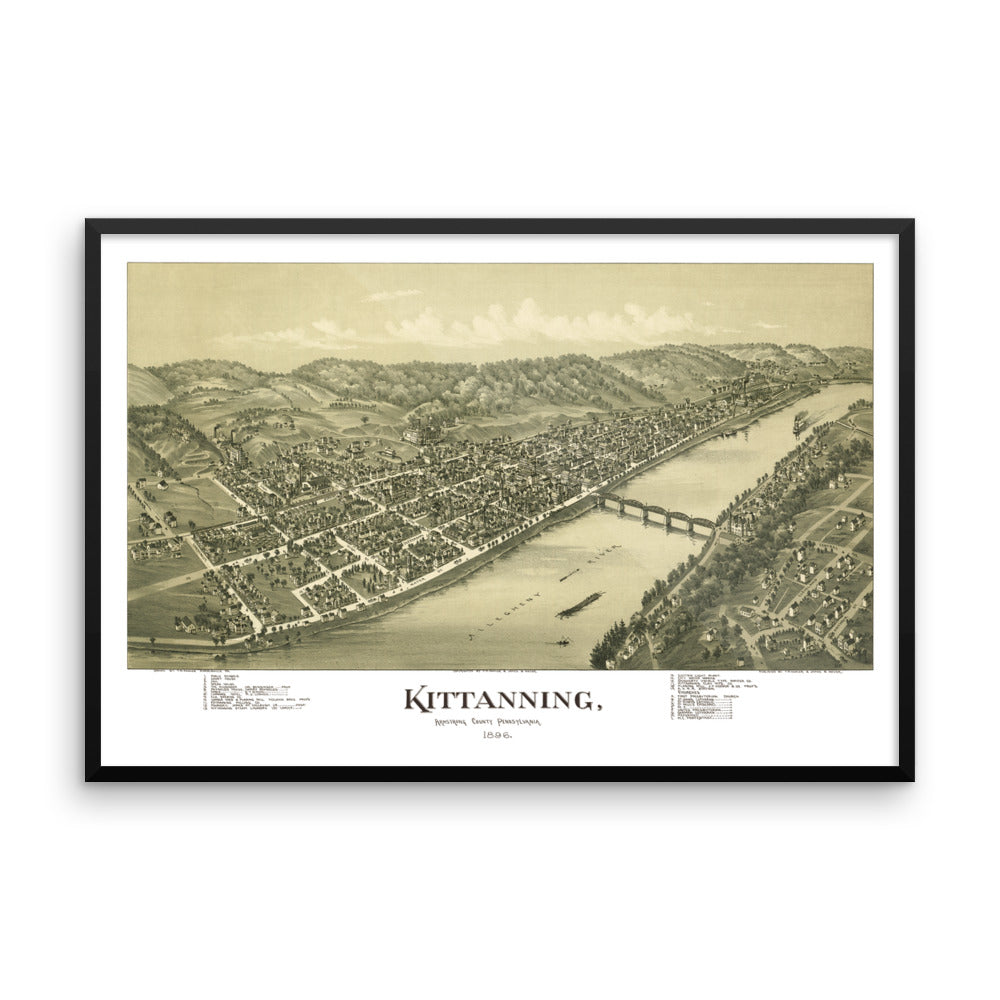 Kittanning, PA 1896 Framed