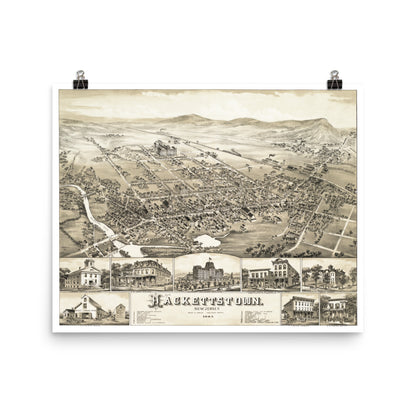 Hackettstown, NJ 1883 Map