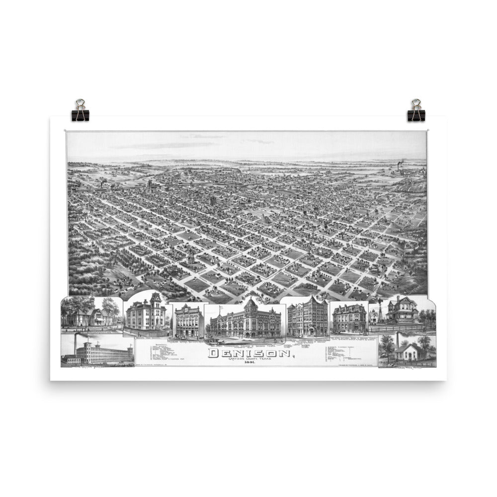 Denison, TX 1891 Map